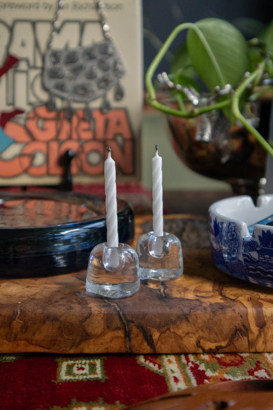 Glass Miniature Candlestick Holders