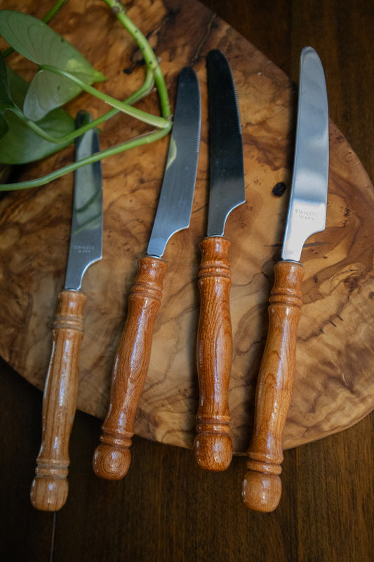 Table Knives Set with Wood Handles (Set of 4)
