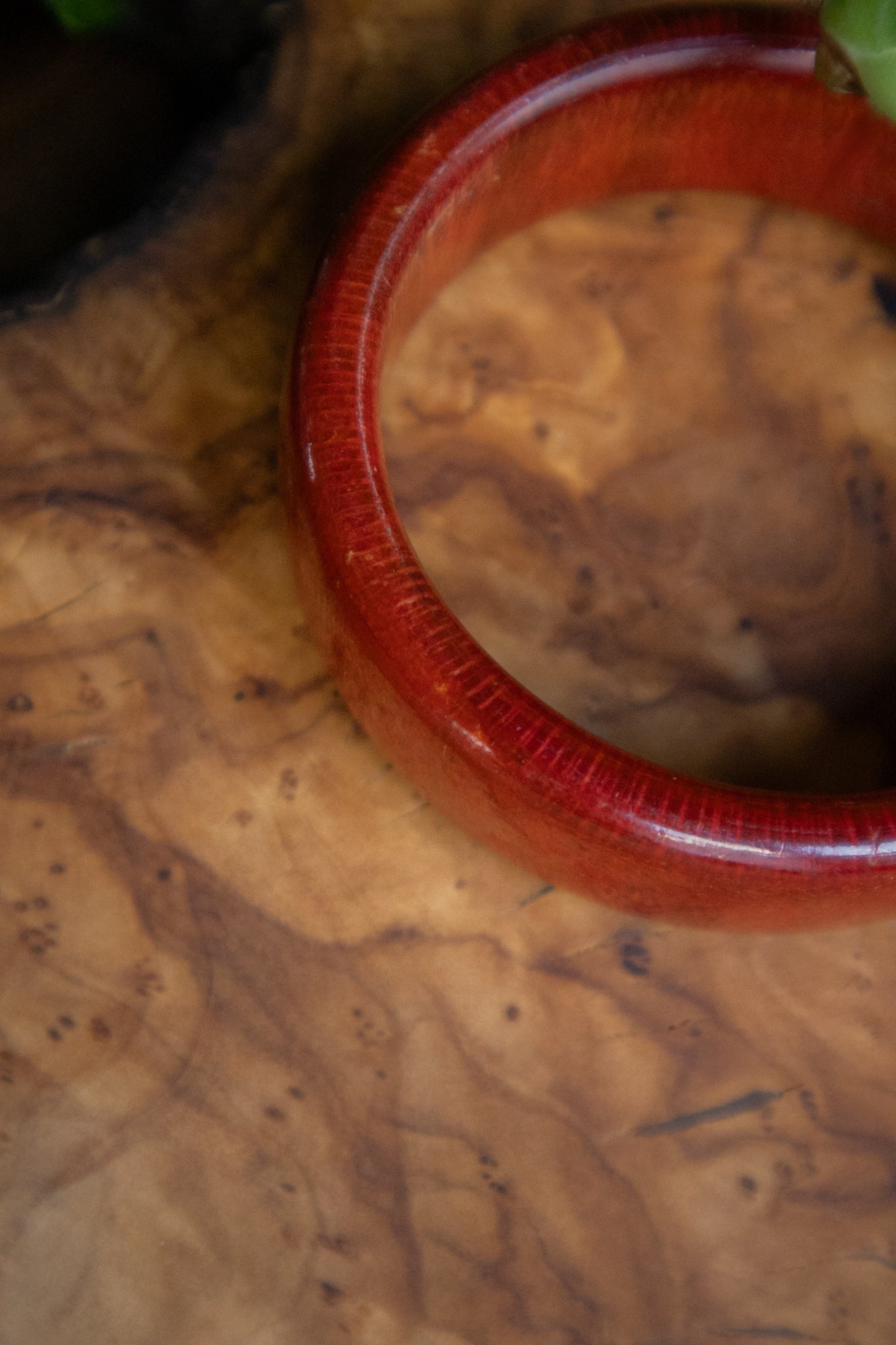 Repaired Red Wooden Bracelet