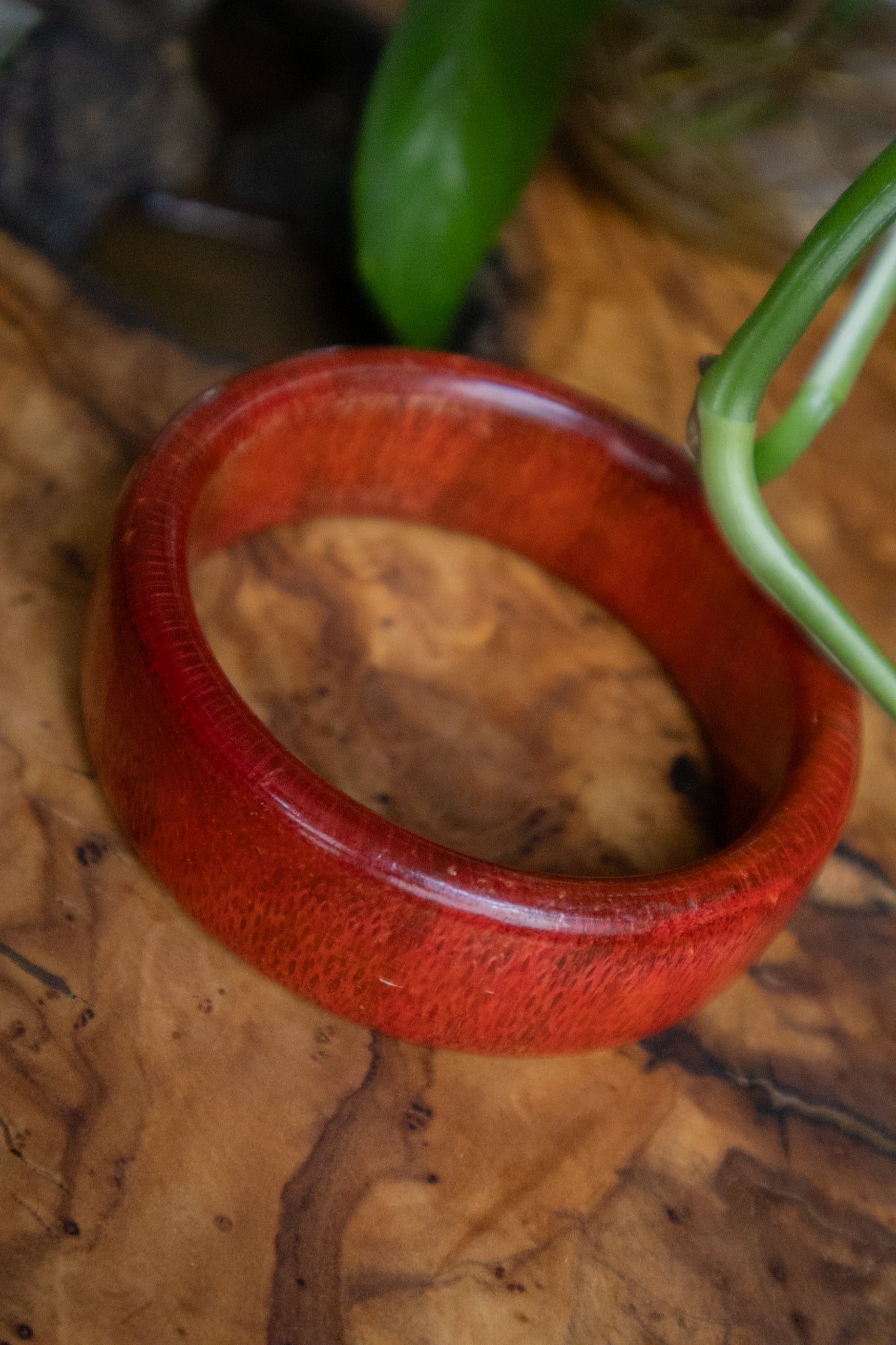 Repaired Red Wooden Bracelet