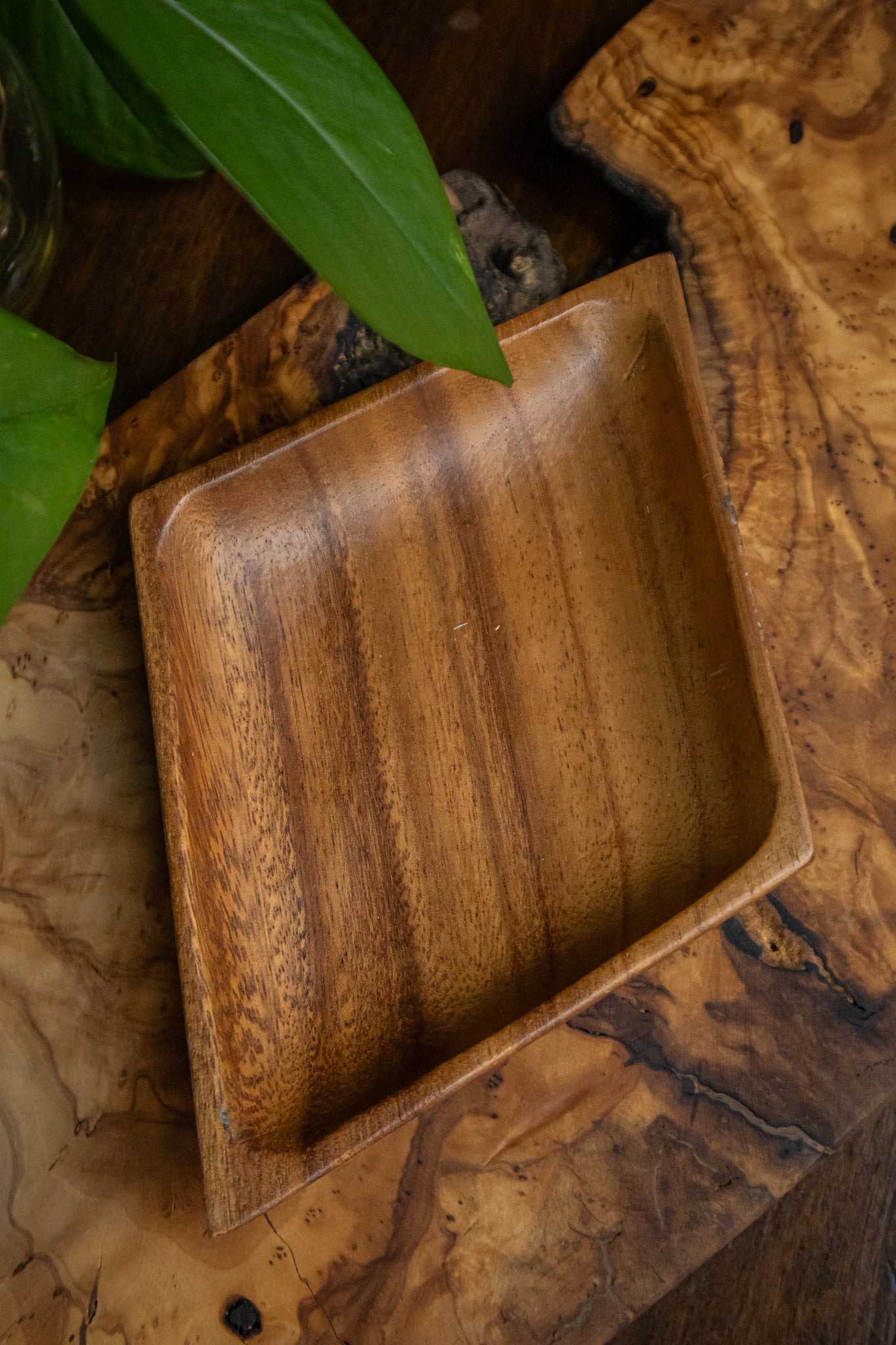 Wooden Rhomboid Tray