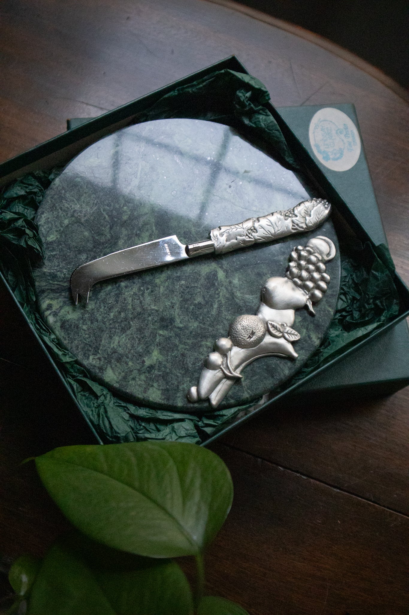 Marble & Fine Pewter Cheese Tray