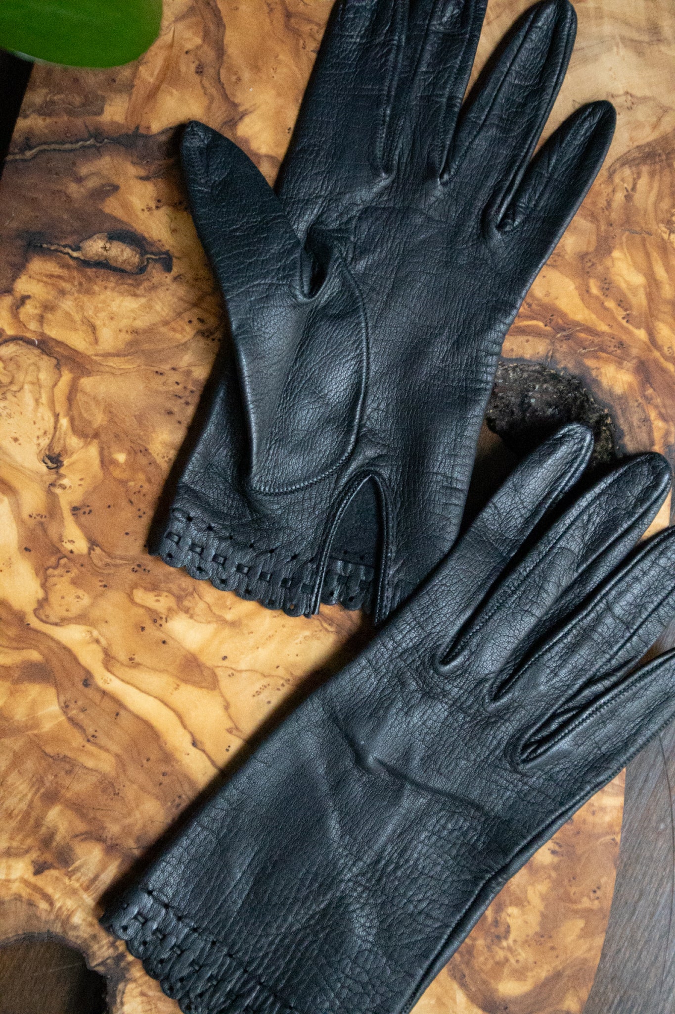 Black Leather Gloves
