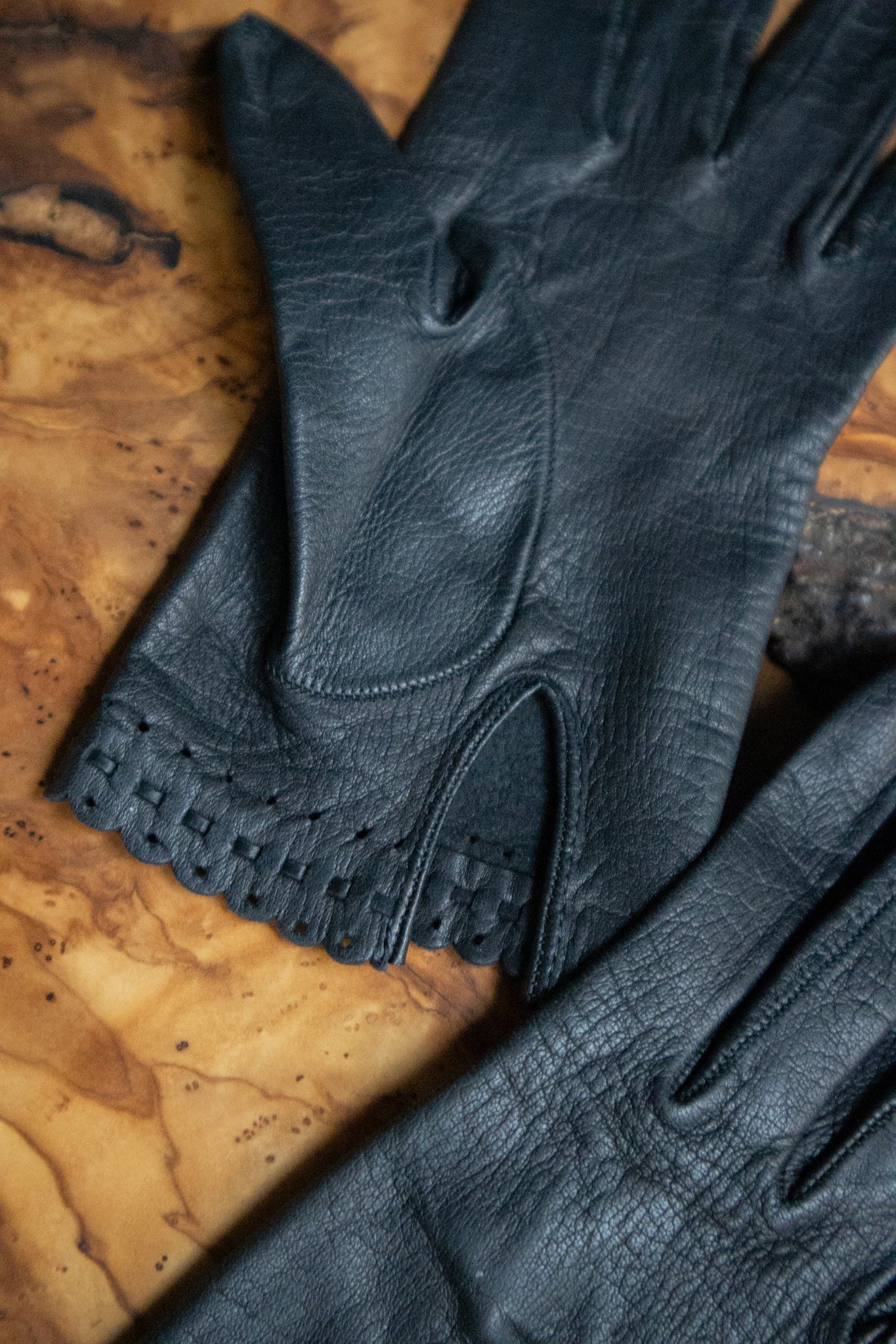 Black Leather Gloves