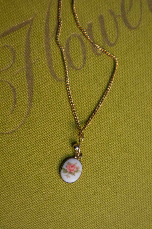 Delicate Rose Pendant Necklace