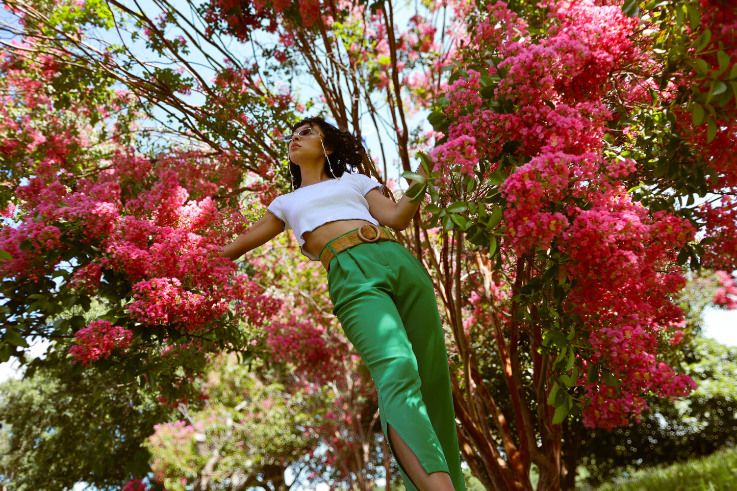 High Waisted Green Trousers