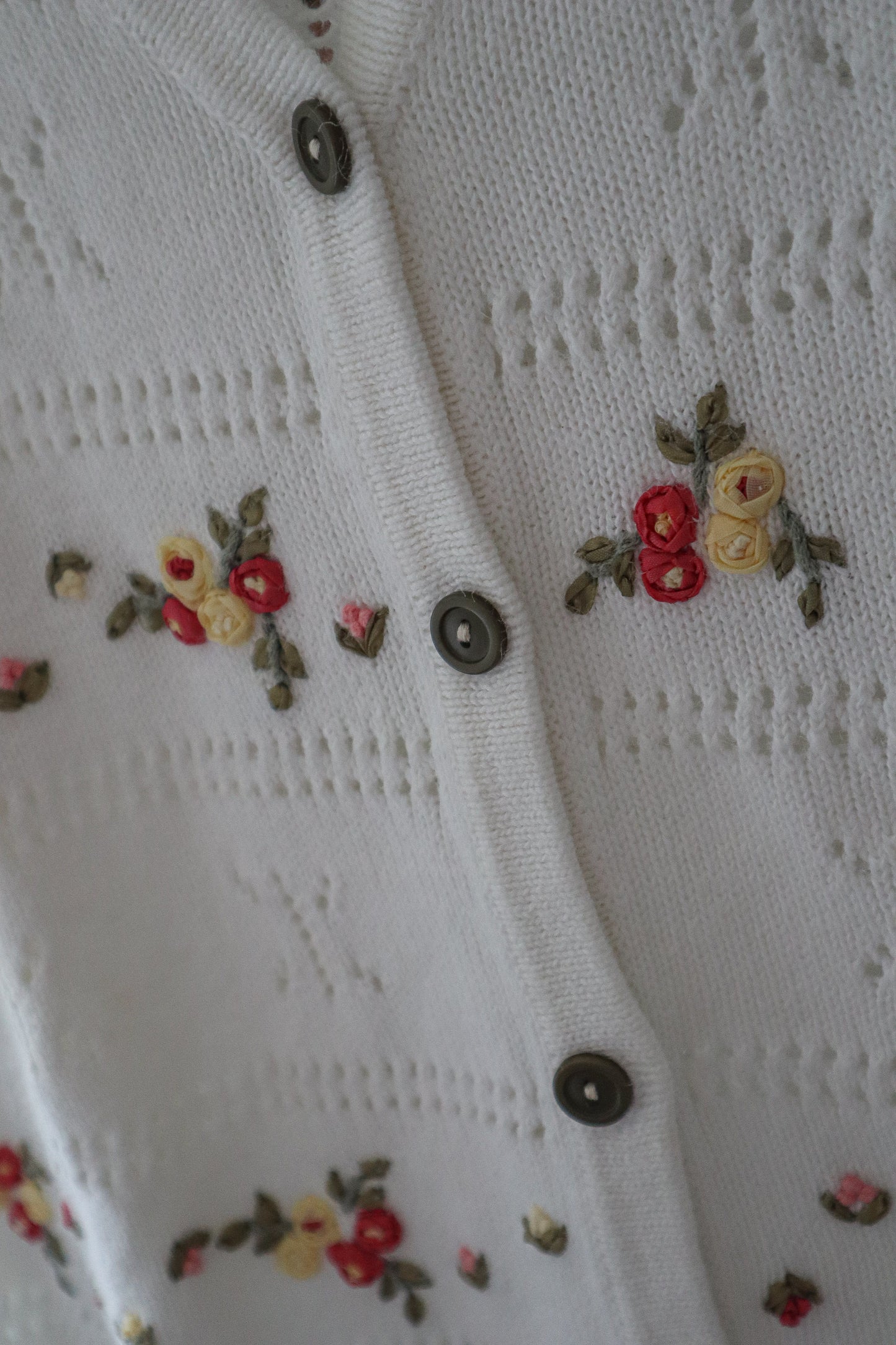 Button Down Floral Knit