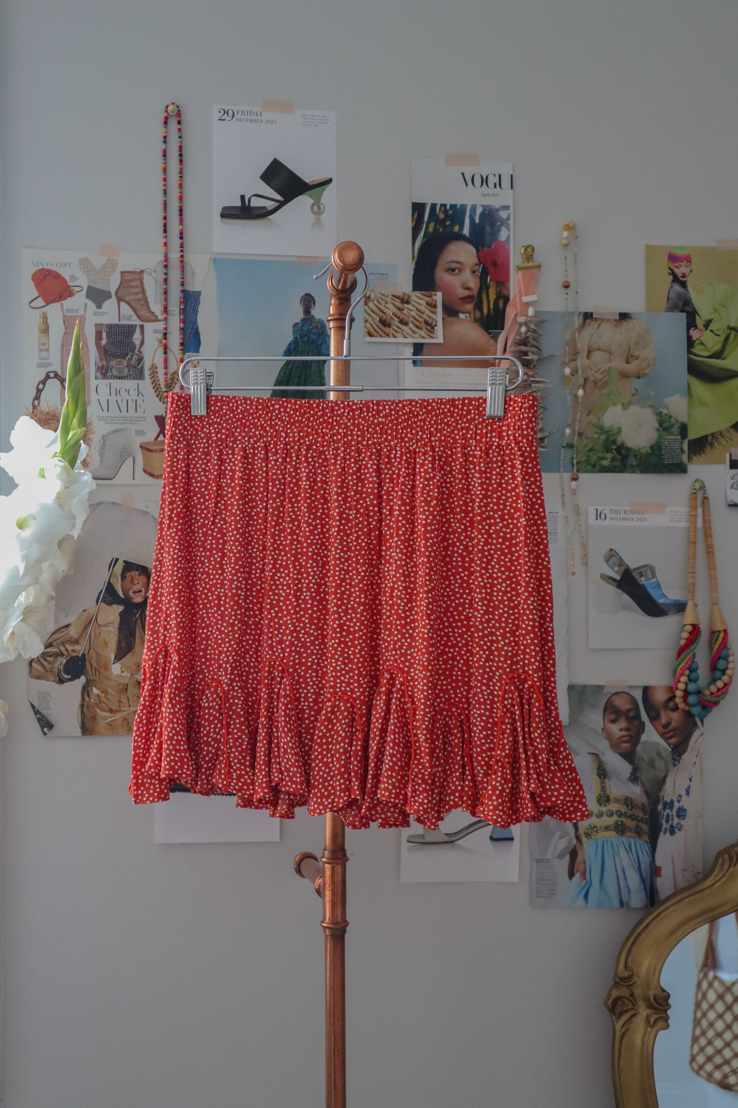 Red Flare Skirt