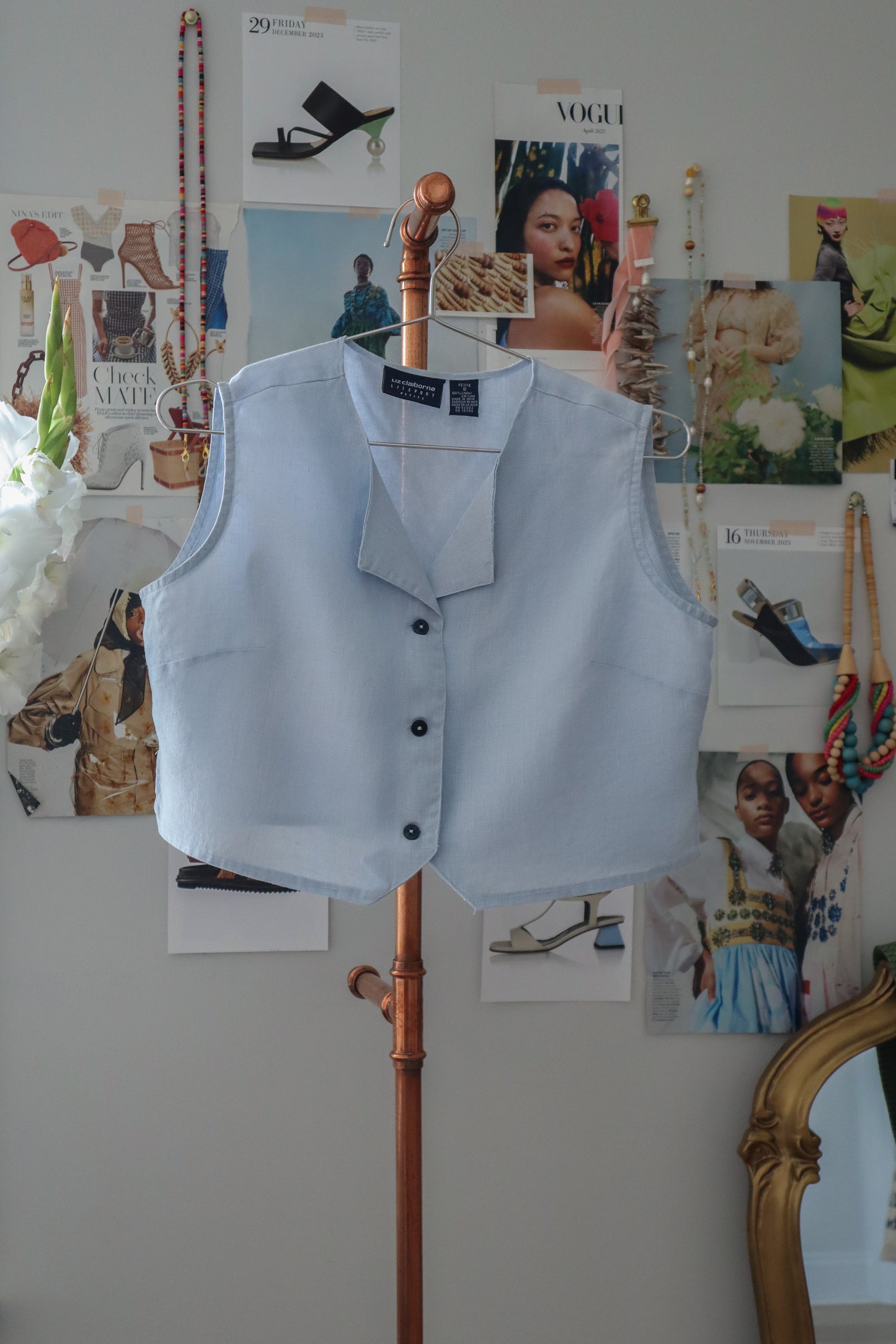 Pale Blue Crop Vest