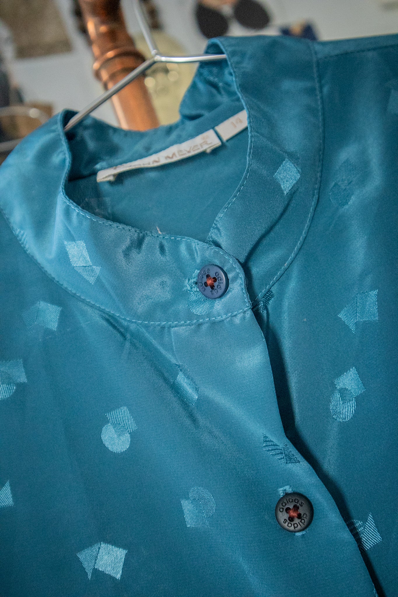 Blue Silk Button Down