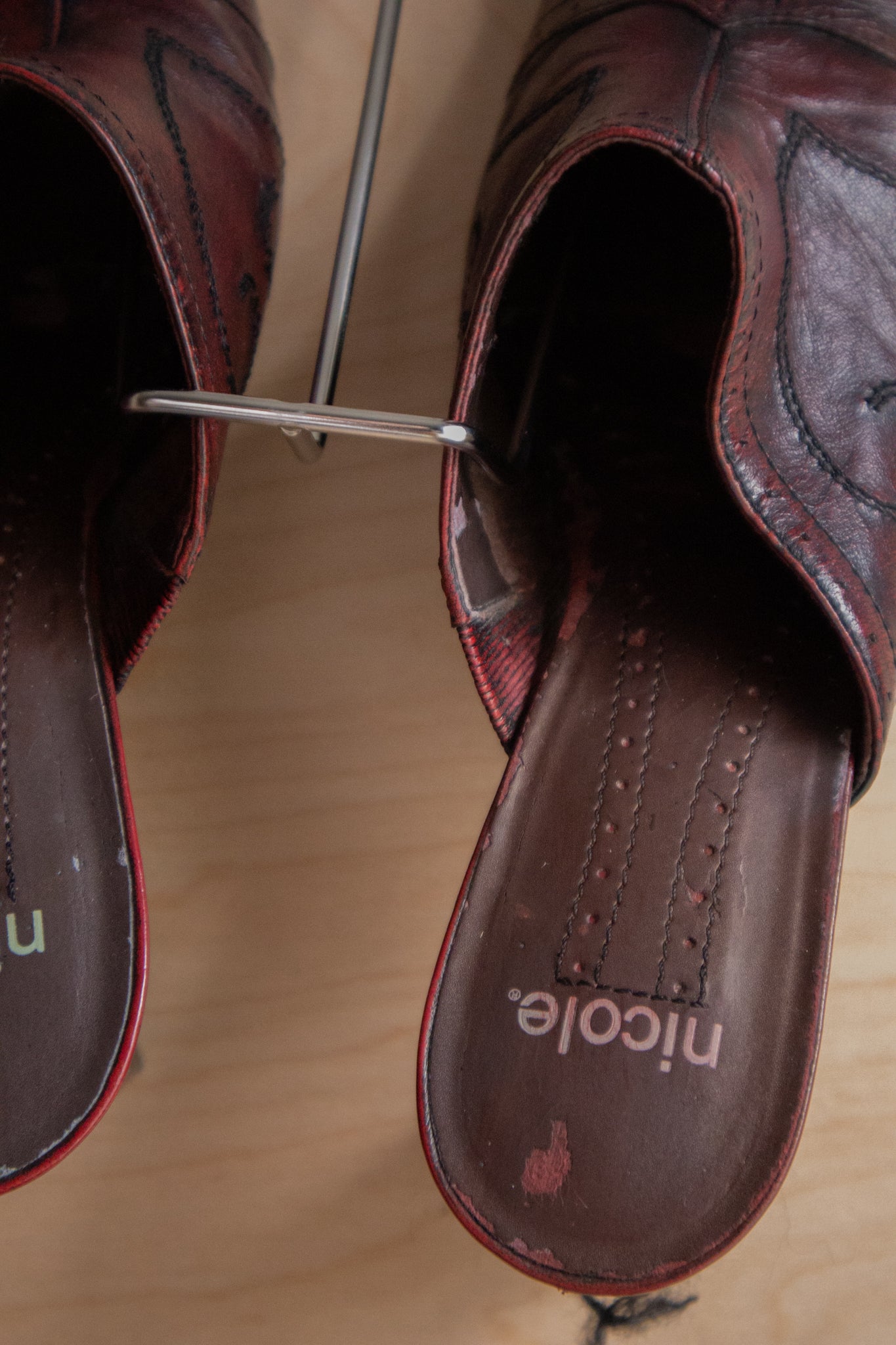 Burgundy Leather Mules