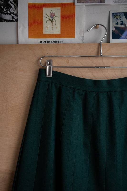 Forest Green Pleated Skirt