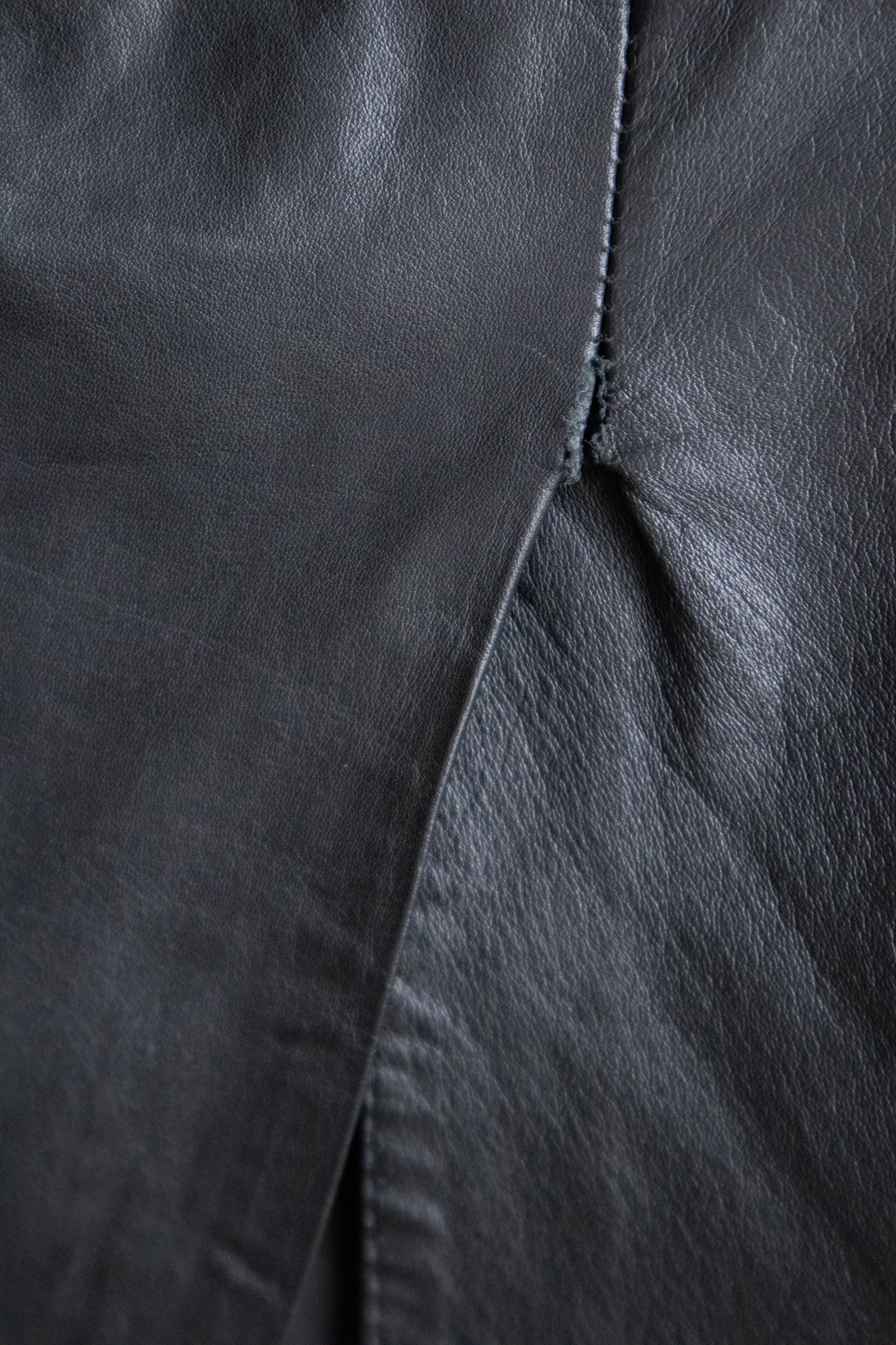 Black Leather Midi Skirt