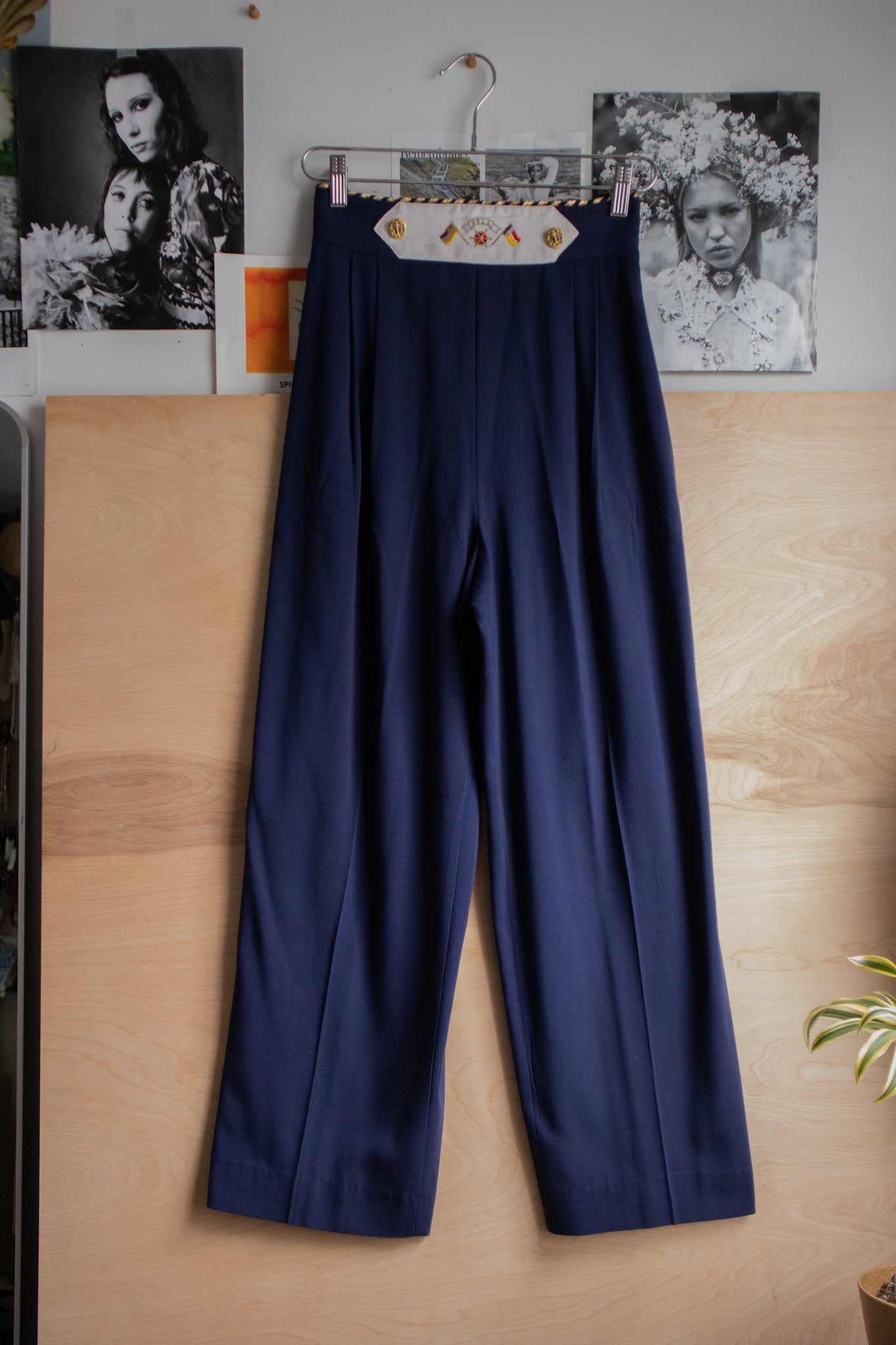 Initialed Uniform Navy Slacks