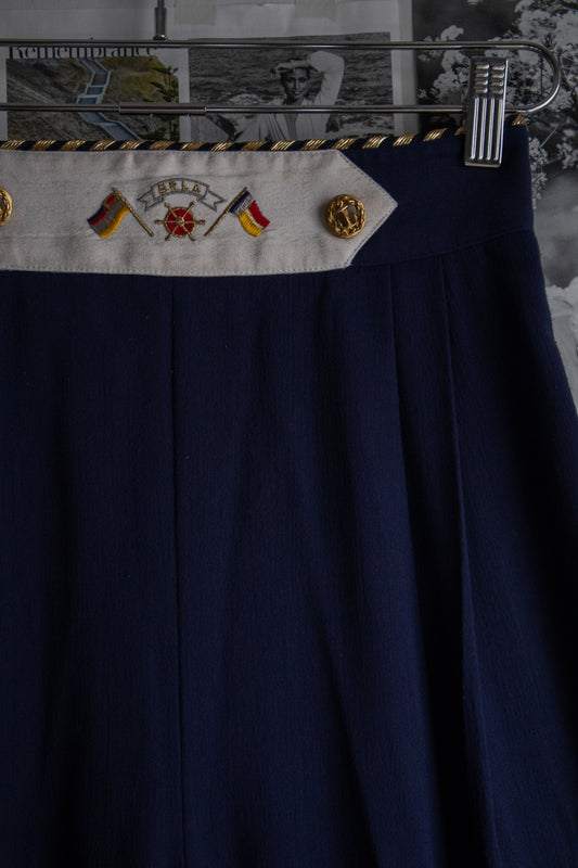 Initialed Uniform Navy Slacks