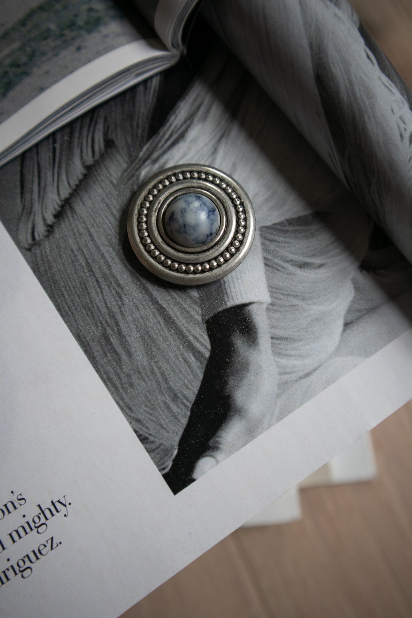 Blue & Silver Button Cover