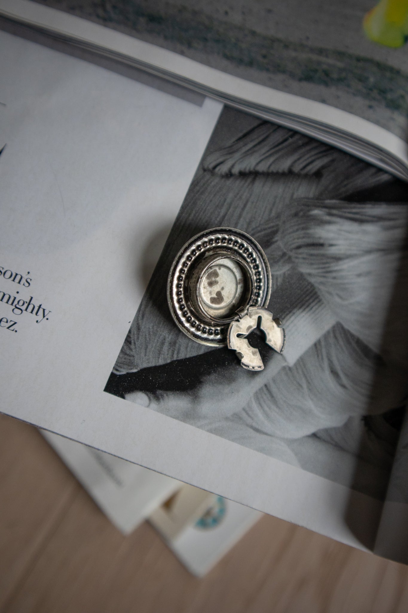 Blue & Silver Button Cover