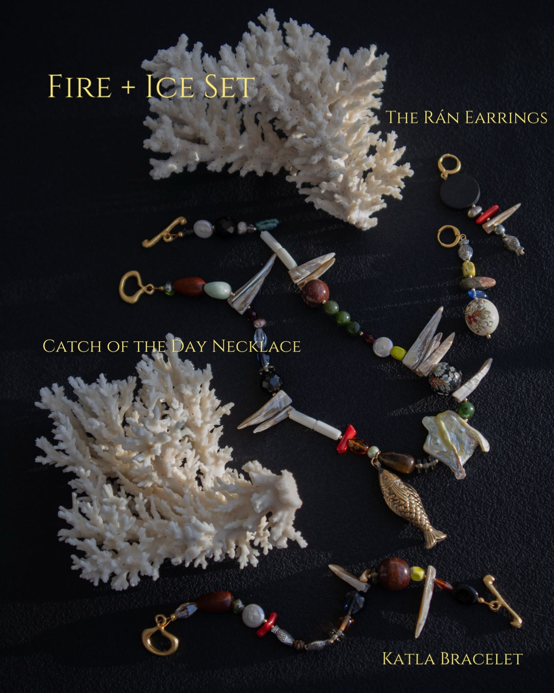 The Rán Earrings | Fire + Ice Set